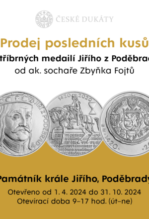 Prodej stříbrných medailí Jiřího z Poděbrad