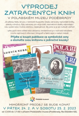 Výprodej zatracených knih v Polabském muzeu Poděbrady